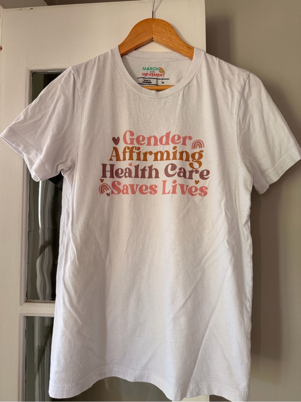 March for the Movement White 'Gender Affirming Health Care Saves Lives' Tee